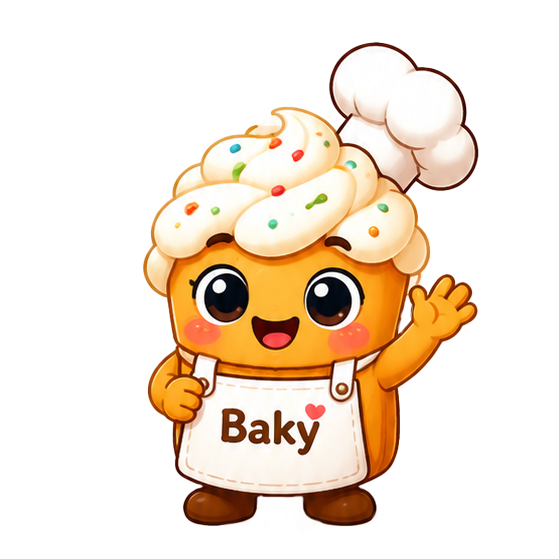 Baky the baking buddy waving hello